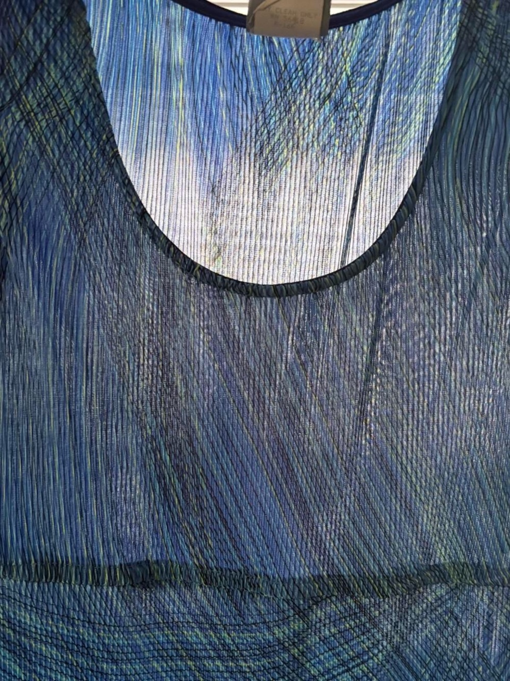 Vintage Rabbit Rabbit Rabbit Blue Wave-Print Sleeveless Maxi Dress - Picture 5 of 8